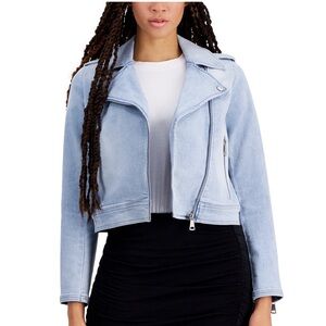 DKNY Jeans light wash denim moto jacket